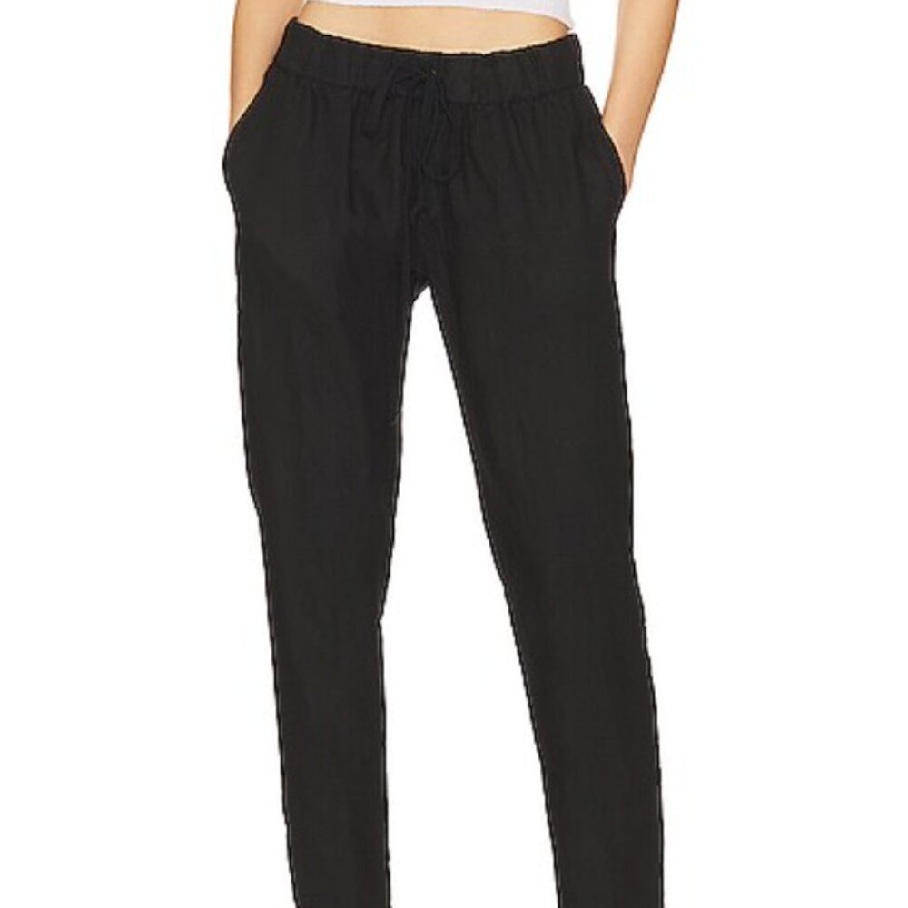 Enza Costa Linen Easy Pant | Black